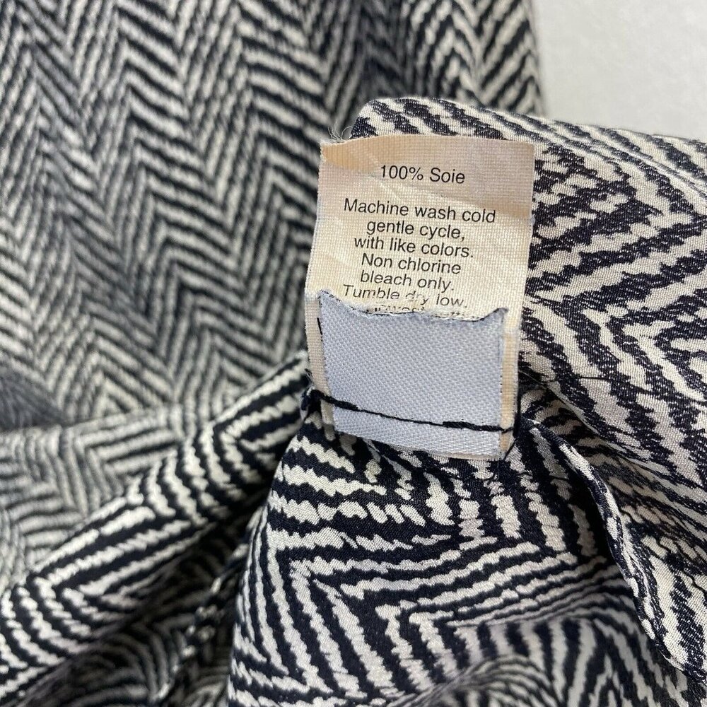 J. Crew Black and White Monochrome Pattern Sleeveless Blouse - Picture 12 of 16
